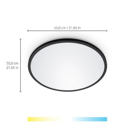 WiZ - Plafonnier LED à intensité variable SUPERSLIM LED/32W/230V 2700-6500K Wi-Fi noir