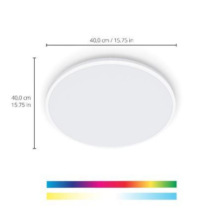 WiZ - Plafonnier LED RVBW à intensité variable RUNE LED/21W/230V 2700-6500K Wi-Fi blanc