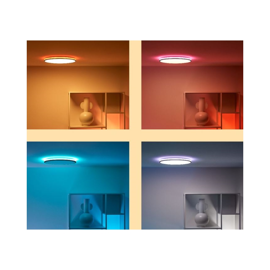 WiZ - Plafonnier LED RVBW à intensité variable RUNE LED/21W/230V 2200-6500K Wi-Fi noir