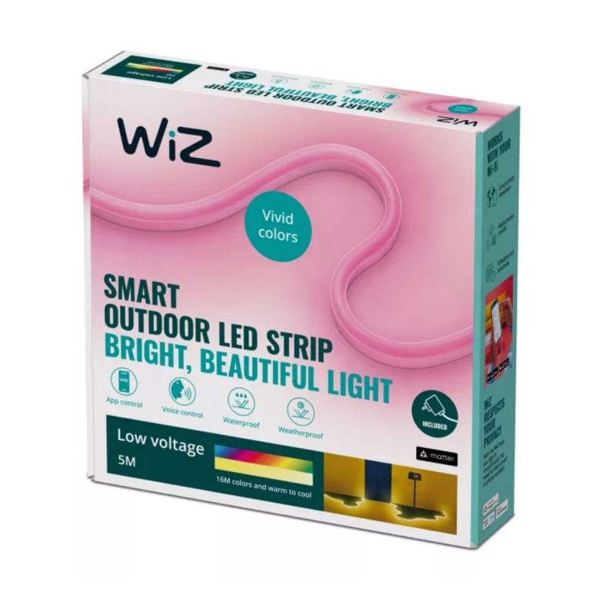 WiZ - Ruban LED RGBW à intensité variable extérieur 5m LED/24W/230V 2700-5000K Wi-Fi IP65