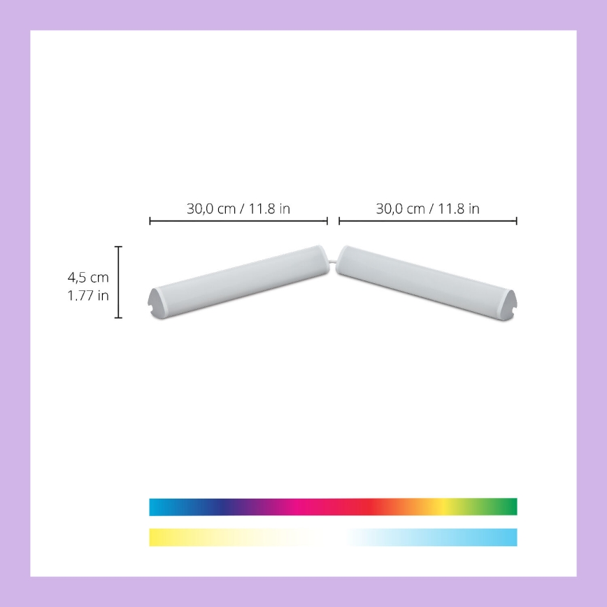 WiZ - SET 2x LED RGBW Dimbare lamp BAR LED/5,5W/230V 2200-6500K Wi-Fi