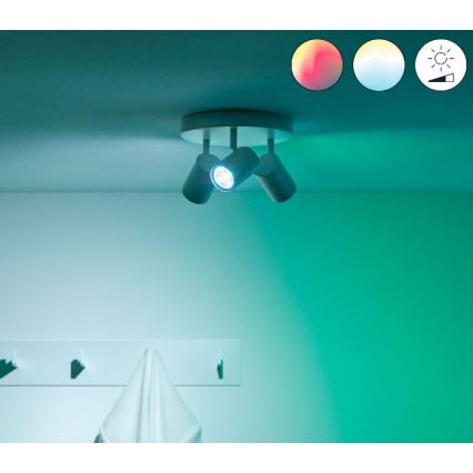 WiZ - Spot LED RVBW à intensité variable IMAGEO 3xGU10/4,9W/230V 2200-6500K Wi-Fi CRI 90 blanc