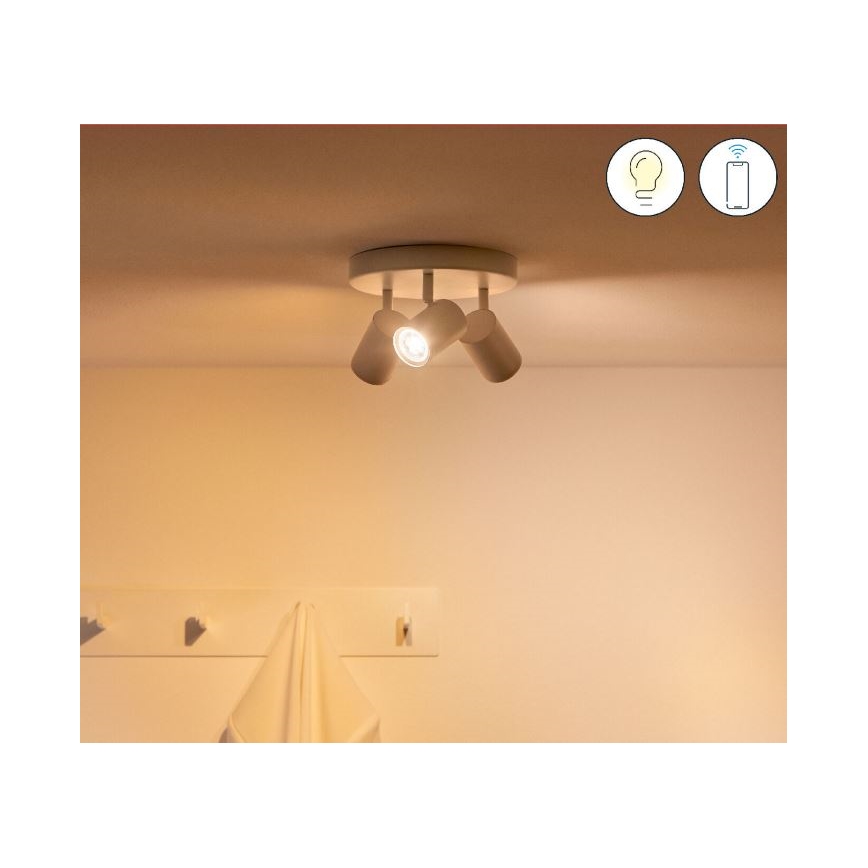 WiZ - Spot LED RVBW à intensité variable IMAGEO 3xGU10/4,9W/230V 2200-6500K Wi-Fi CRI 90 blanc