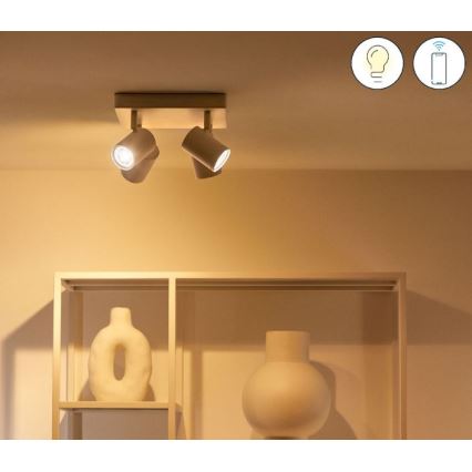 WiZ - Spot LED RVBW à intensité variable IMAGEO 4xGU10/4,9W/230V 2200-6500K Wi-Fi CRI 90 blanc