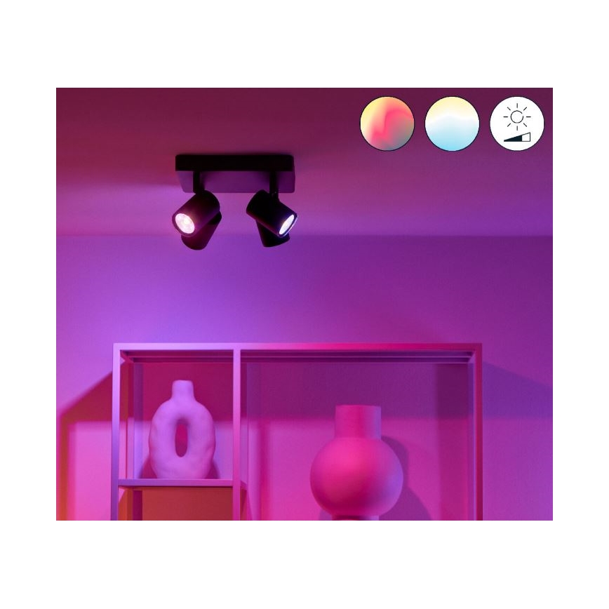 WiZ - Spot LED RVBW à intensité variable IMAGEO 4xGU10/4,9W/230V 2200-6500K Wi-Fi CRI 90 noir