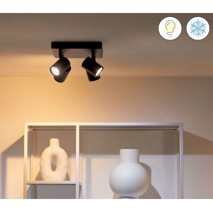 WiZ - Spot LED RVBW à intensité variable IMAGEO 4xGU10/4,9W/230V 2200-6500K Wi-Fi CRI 90 noir