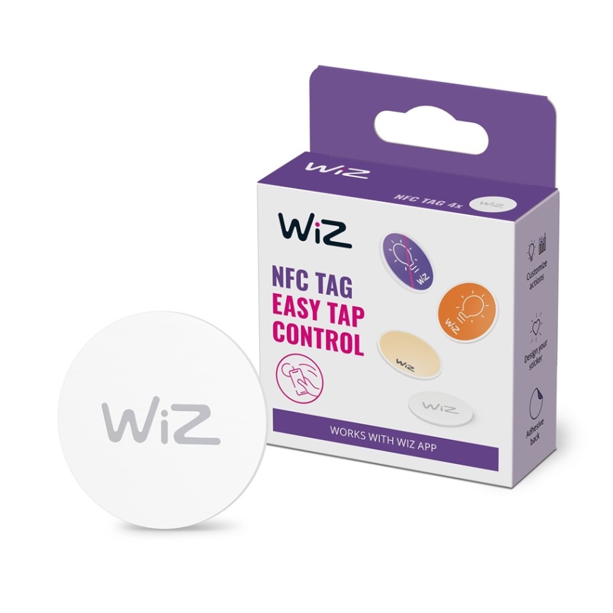 WiZ - Tag NFC autocollant pour contrôler l'éclairage 4 pcs