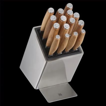 WMF - 6-delige set keukenmessen met messenblok GRAND WOOD