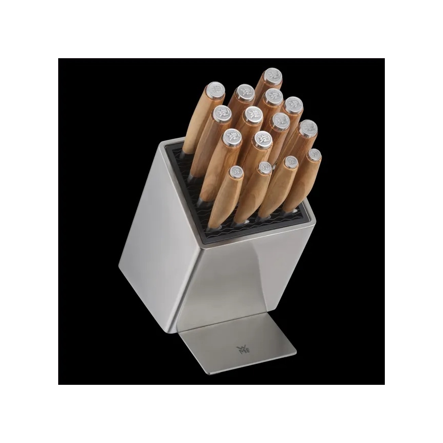WMF - Ensemble de 6 couteaux de cuisine GRAND WOOD avec bloc à couteaux