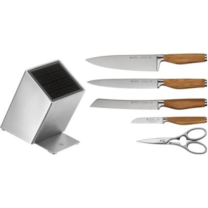 WMF - Ensemble de 6 couteaux de cuisine GRAND WOOD avec bloc à couteaux