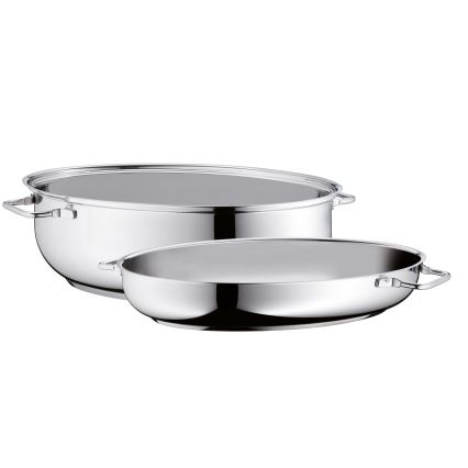 WMF - Ovale braadpan met een deksel  41x28,5 x18 cm roestvrij