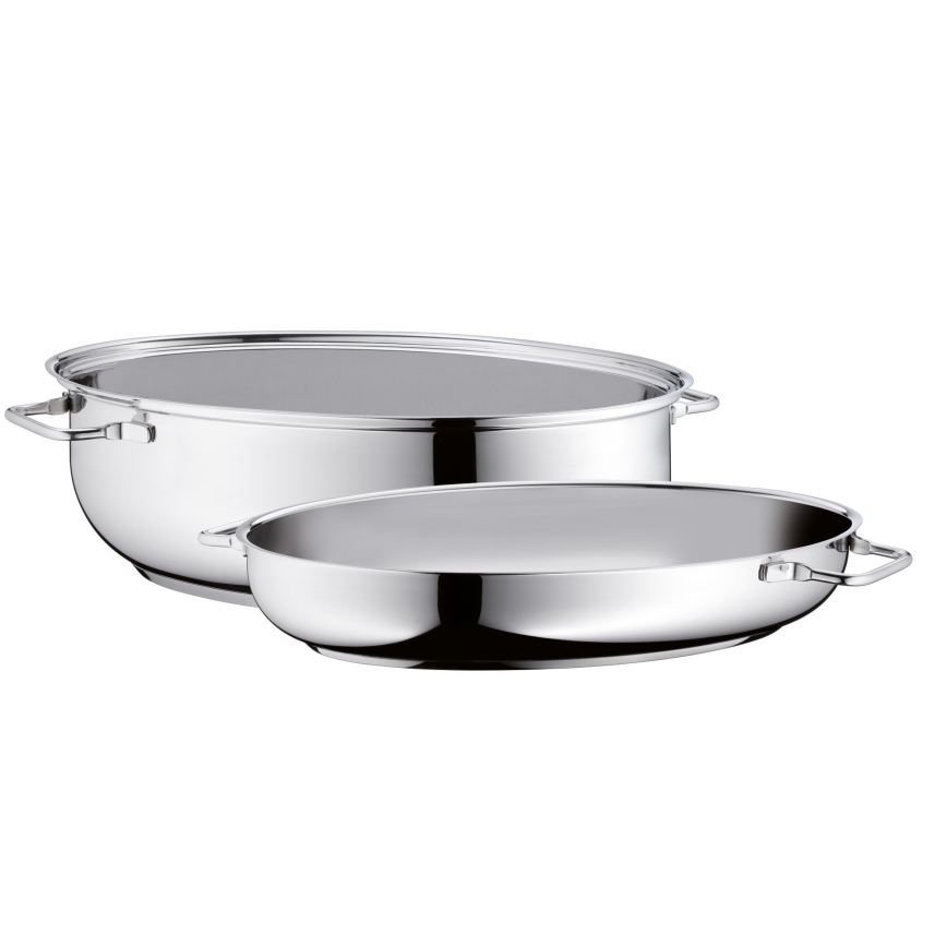 WMF - Ovale braadpan met een deksel  41x28,5 x18 cm roestvrij