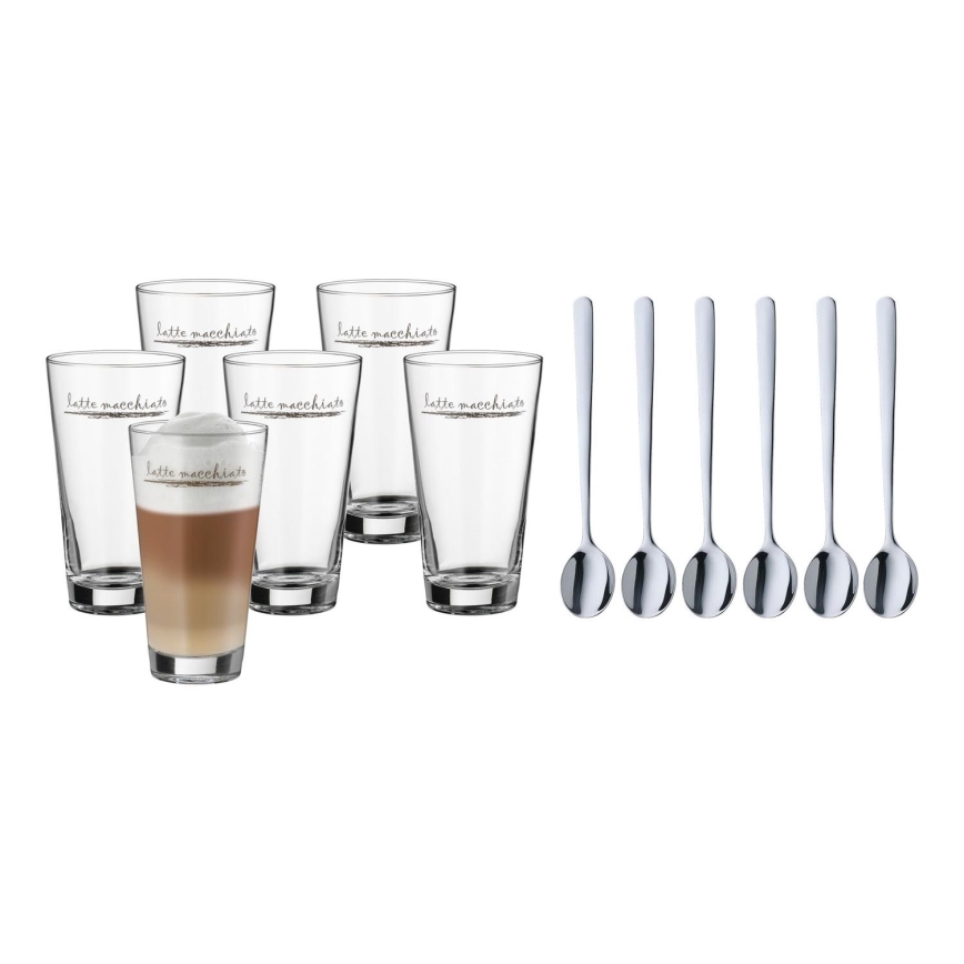 WMF - Set de verres et de cuillères pour latte macchiato CLEVER & MORE 6 pcs