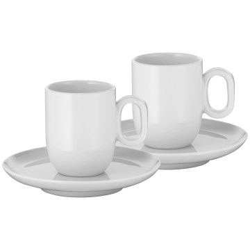 WMF - SET van 2 espresso kopjes met schotels BARISTA wit