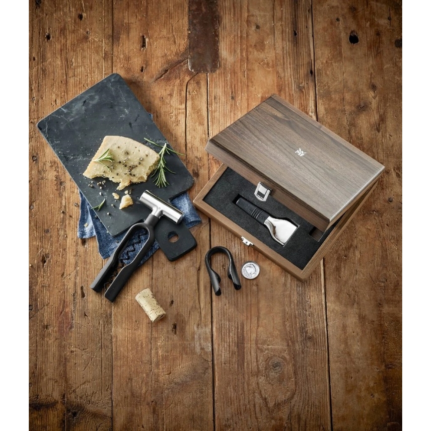 WMF - Sommelier-set, 3-delig, notenhout