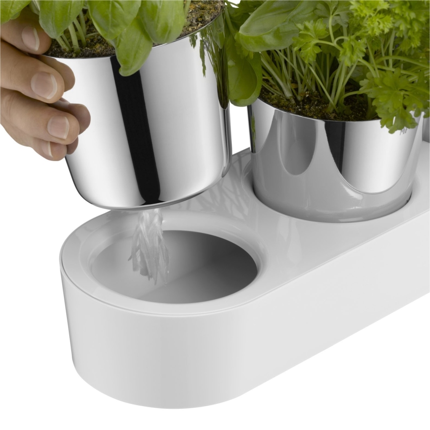 WMF - Zelfwater gevende kruidenpot 3 st GOURMET wit/roestvrij staal