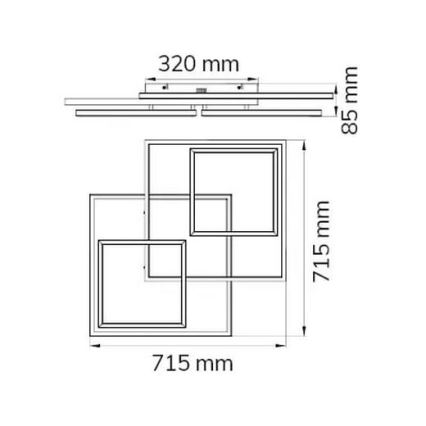 Wofi 10644 - Plafonnier à intensité variable VISO LED/62W/230V