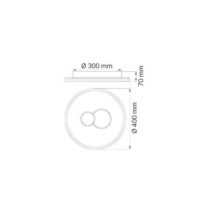 Wofi 11246 - Dimbare LED plafondlamp NADRA LED/27W/230V