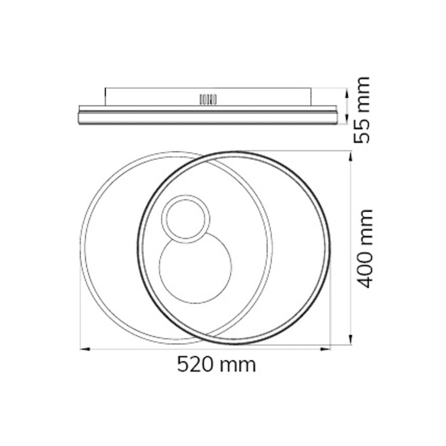 Wofi 11621 - LED dimbare plafondlamp AKON LED/38W/230V 2700-5500K + afstandsbediening