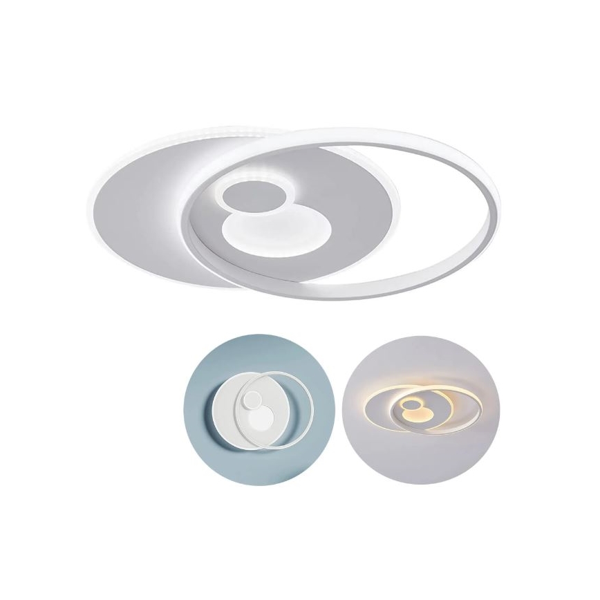 Wofi 11621 - Plafonnier à intensité variable AKON LED/38W/230V 2700-5500K+ Télécommande