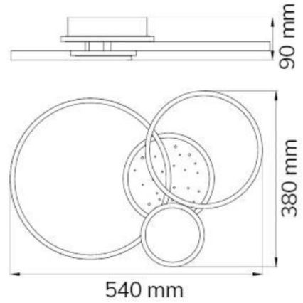 Wofi 11657 - Plafonnier LED à intensité variable KIAH LED/32,5W/230V 3000K