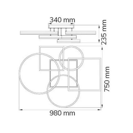 Wofi 11981 - Dimbare LED bevestigde hanglamp VAASA LED/80W/230V