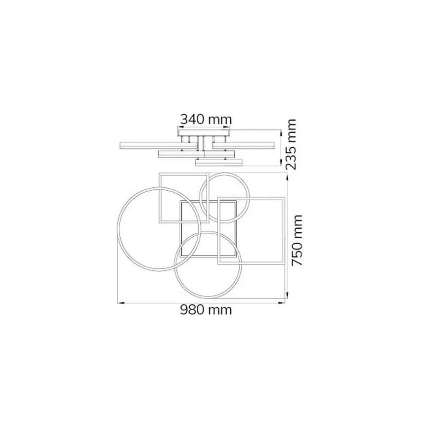 Wofi 11981 - Dimbare LED bevestigde hanglamp VAASA LED/80W/230V