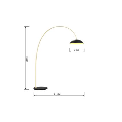 Wofi 3001-104 - Dimbare LED Staande lamp ROSCOFF LED/21W/230V zwart/goud