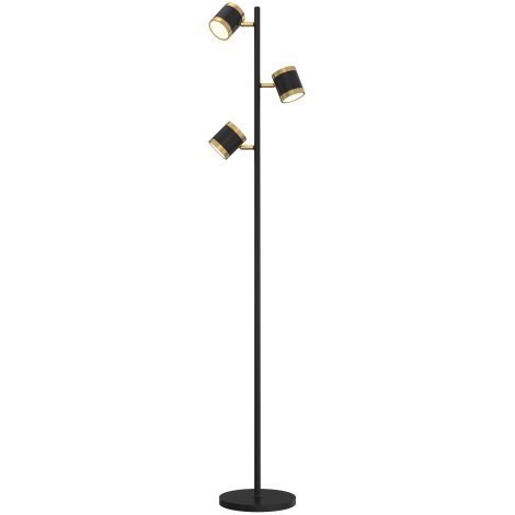 Wofi 3003-304S - Dimbare LED Staande lamp TOULOUSE LED/21W/230V zwart/goud