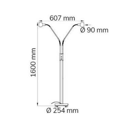 Wofi 307102640000 - Dimbare LED Staande lamp NOIS 2xLED/5W/230V