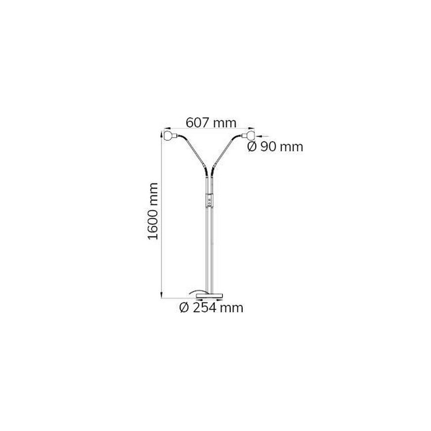Wofi 307102640000 - Dimbare LED Staande lamp NOIS 2xLED/5W/230V