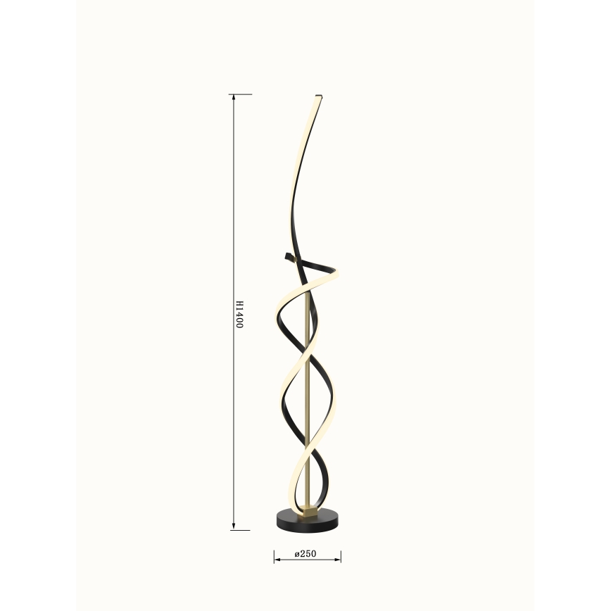 Wofi 3134-104 - Dimbare LED Staande lamp INDIGO LED/31W/230V zwart/goud