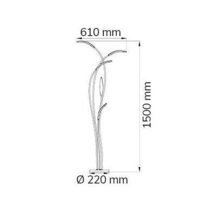 Wofi 3326.05.01.5000 - Lampadaire à intensité variable LED HAMPTON 5xLED/5,2W/230V + télécommande