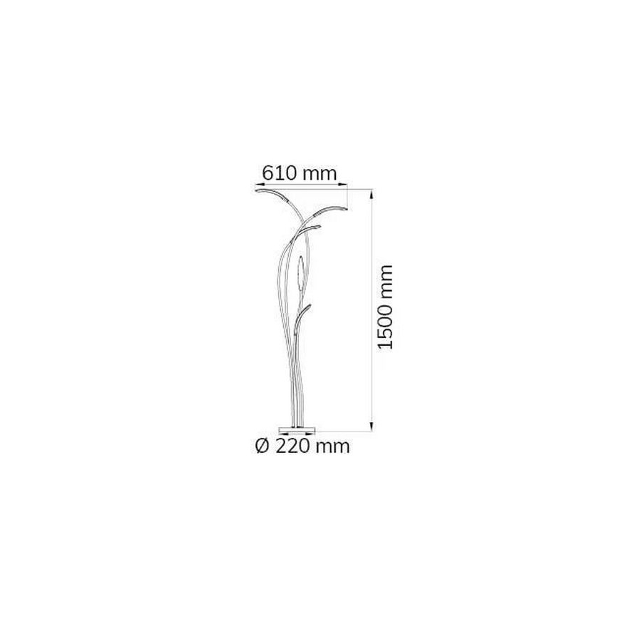 Wofi 3326.05.01.5000 - Lampadaire à intensité variable LED HAMPTON 5xLED/5,2W/230V + télécommande