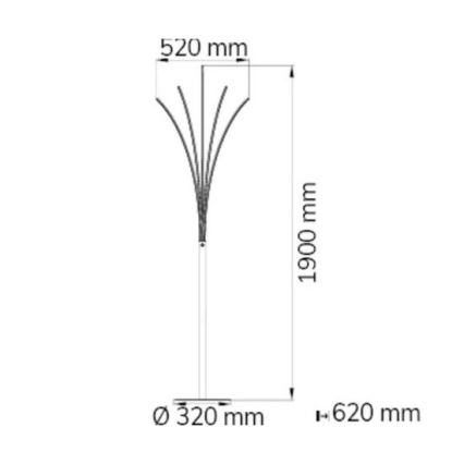 Wofi 3557.05.01.0000 - Dimbare LED Staande lamp BENETT LED/24W/230V