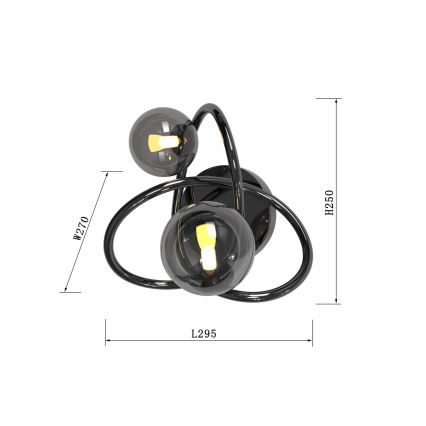 Wofi 4014-205 - Applique murale LED NANCY 2xG9/3,5W/230V noir/chrome brillant