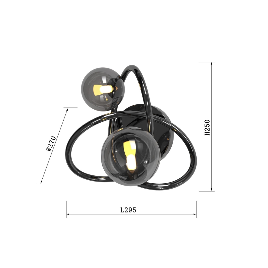 Wofi 4014-205 - Applique murale LED NANCY 2xG9/3,5W/230V noir/chrome brillant