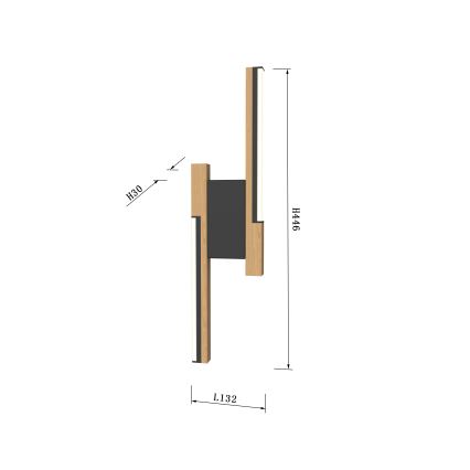 Wofi 4031-206 - LED Dimbare Wandlamp PALERMO 11W/230V hout/zwart