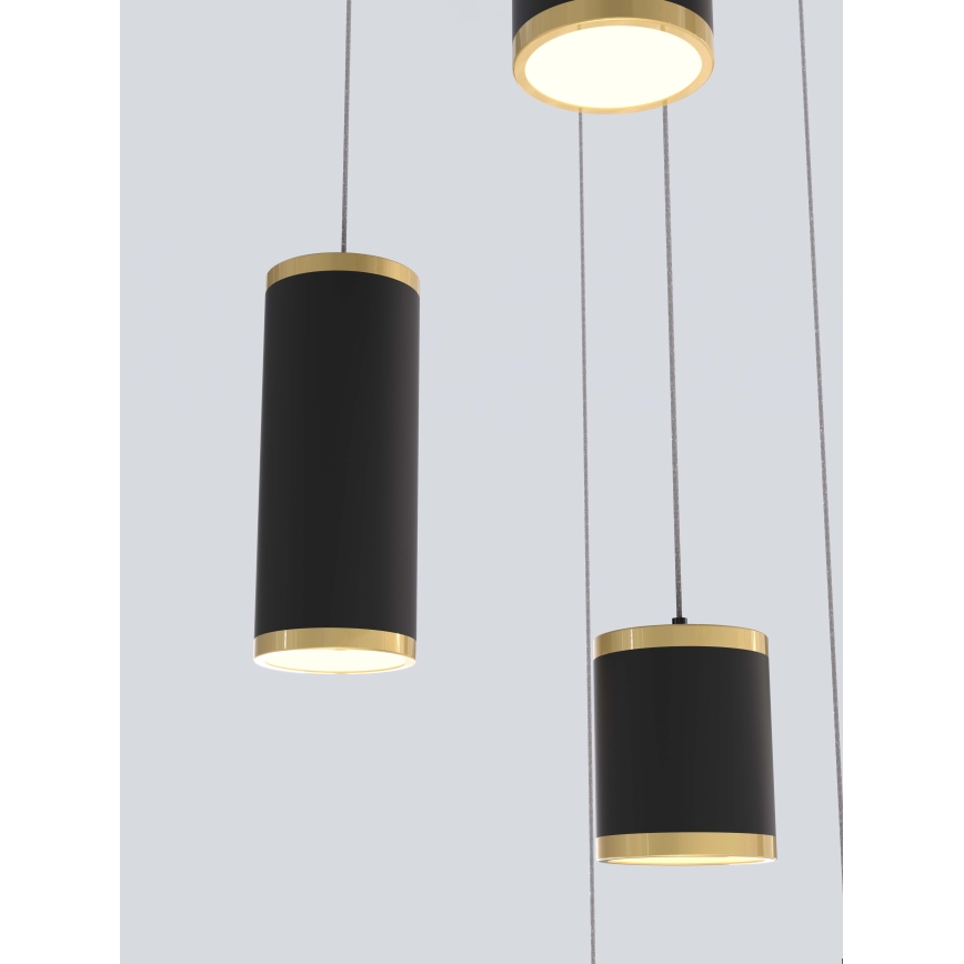Wofi 5003-904 - Suspension filaire à intensité variable TOULOUSE LED/57W/230V noir/doré