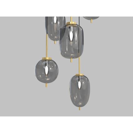 Wofi 5007-502 - Suspension filaire BELLEVILLE 6xE14/40W/230V noir/doré