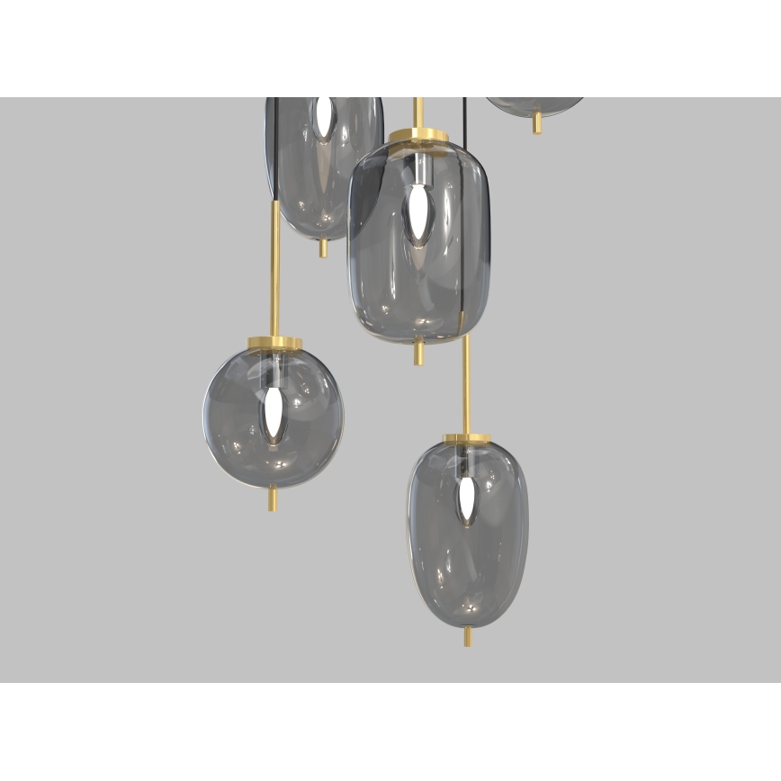 Wofi 5007-502 - Suspension filaire BELLEVILLE 6xE14/40W/230V noir/doré