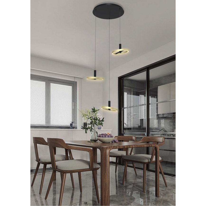 Wofi 5016-304 - Suspension filaire à intensité variable LED BREST LED/26W/230V noir/doré