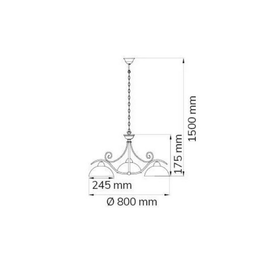 Wofi 5128.03.09.0000 - Hanglamp aan een ketting LACCHINO 3xE27/60W/230V
