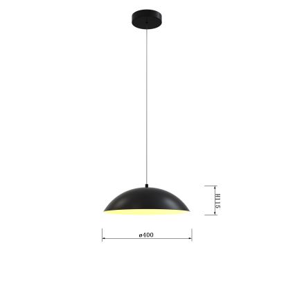 Wofi 6001-104 - Suspension filaire à intensité variable ROSCOFF LED/19W/230V noir/doré