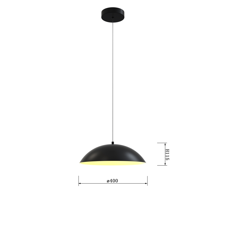 Wofi 6001-104 - Suspension filaire à intensité variable ROSCOFF LED/19W/230V noir/doré