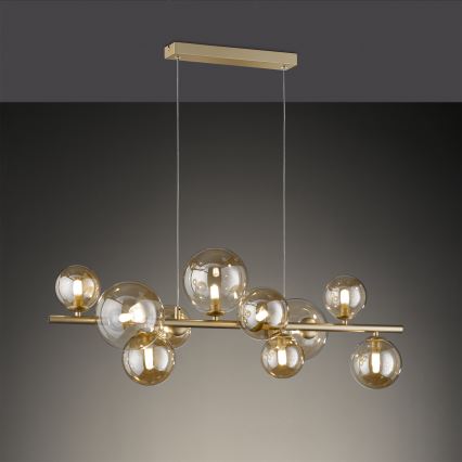 Wofi 6014.10.14.9000 - LED Hanglamp aan een koord VILLA 10xG9/3W/230V goud