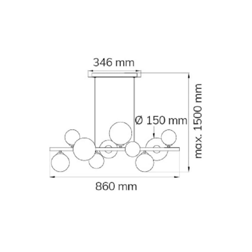 Wofi 6014.10.24.9000 - LED Hanglamp aan een koord VILLA 10xG9/3W/230V zwart/glanzend chroom