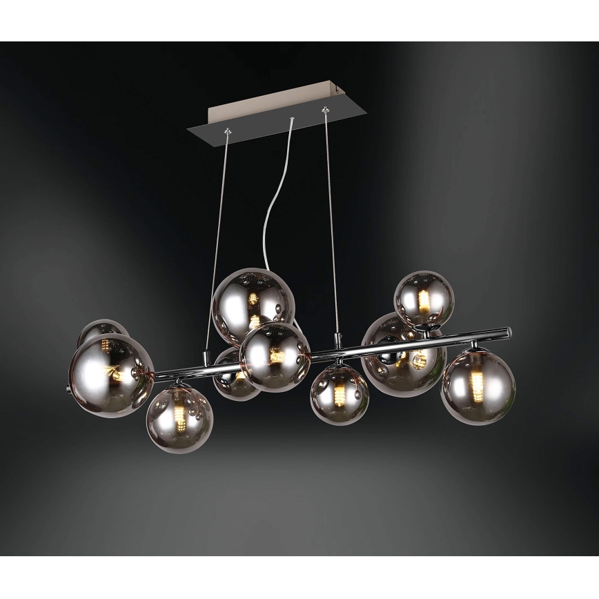 Wofi 6014.10.24.9000 - LED Hanglamp aan kabel VILLA 10xG9/3W/230V zwart/glanzend chroom