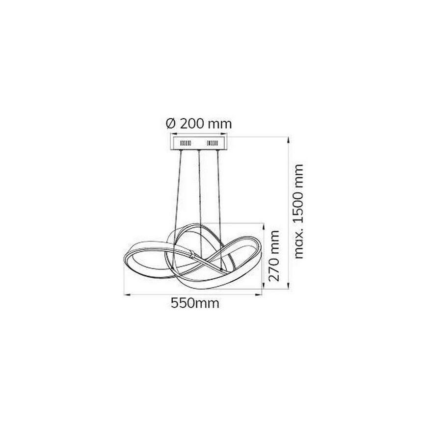 Wofi 6134.01.88.9000 - LED dimbare kroonluchter aan kabels INDIGO LED/44W/230V