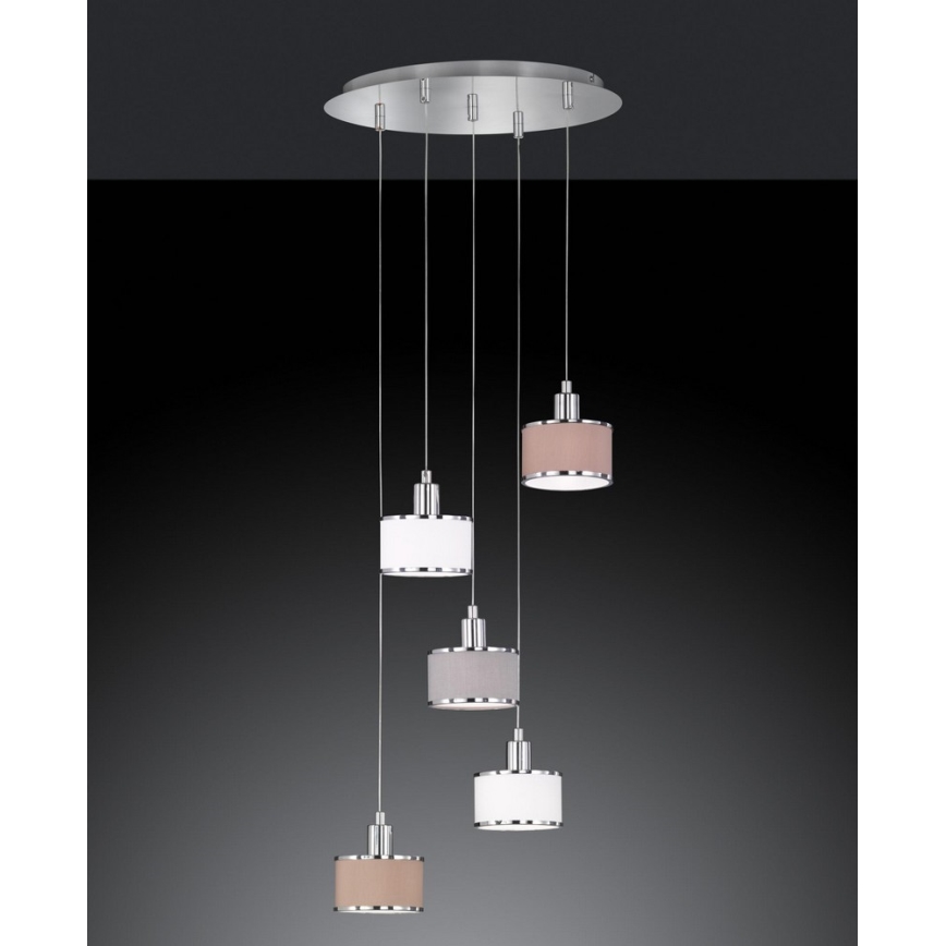 Wofi 619905019000 - Hanglamp aan koord CIARA 5xE14/28W/230V